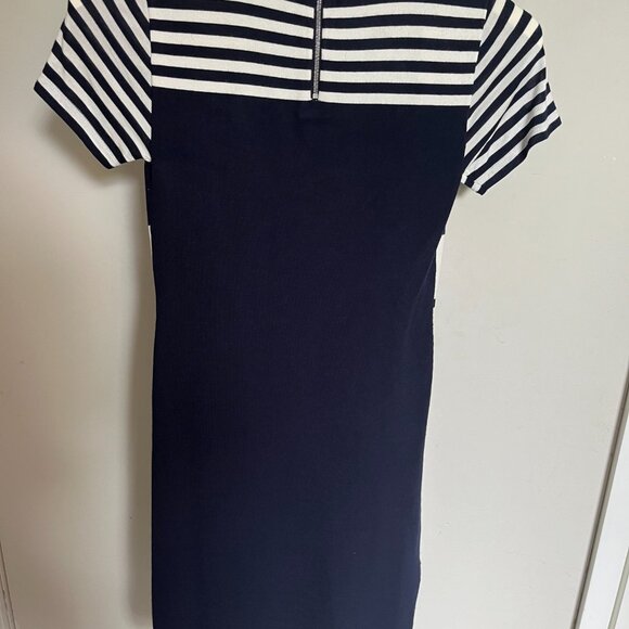 Karen Millen Knit mini-dress navy stripe size 2 - Picture 3 of 10